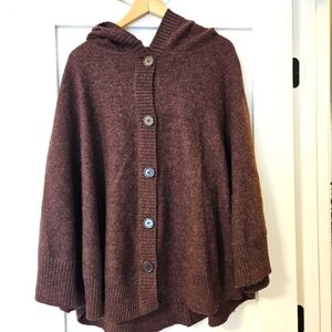 Womans Brown Wool Poncho